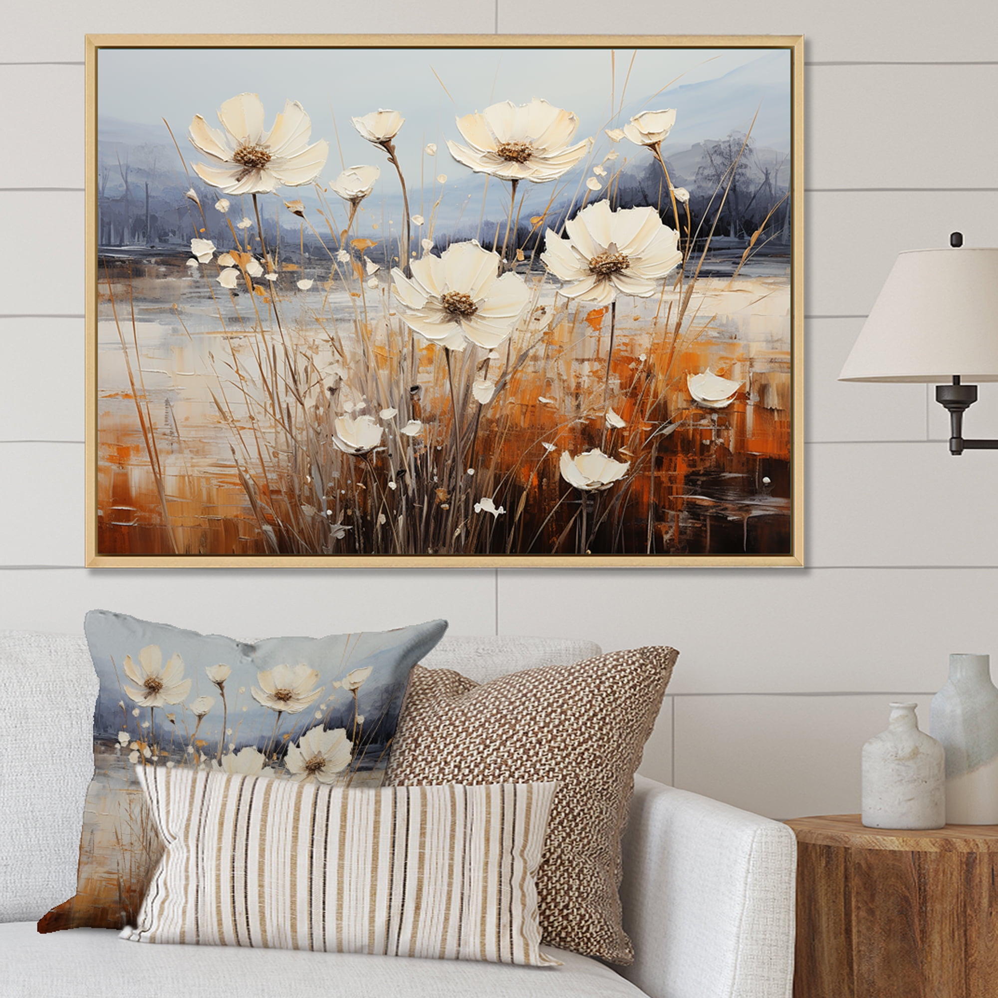 floral art✼•• Designart Flower Oversized framed wall art decor, Flower framed