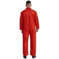 thumbnail image 3 of Jowowha Men's One Piece Work Overalls Lightweight Mechanics Workwear Button Up Long Sleeves Jumpsuit Red S, 3 of 7
