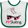 thumbnail image 3 of Inktastic Girls I Heart Skating Girls Baby Bib, 3 of 4