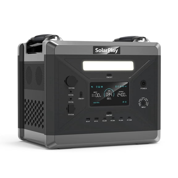 Solarplay 2400W Solar Generator 2160Wh with 120V AC,100W PD Fast Charge, LiFePO4 Power Station for Camping,Rv,Home Emergency (No Solar Panel) ﻿