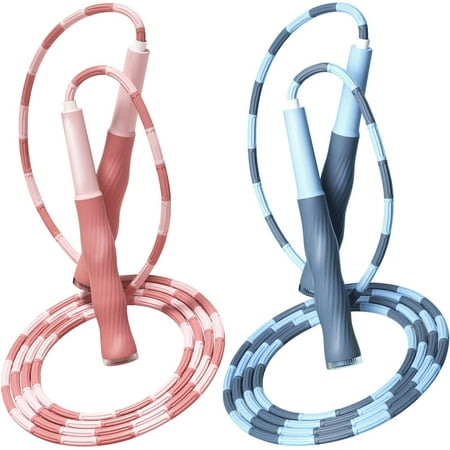 Redify Upgraded Soft Beaded Jump Rope,Tangle-Free Segmented Skipping Rope with Soft Anti-slip Handles,Adjustable Jumping Rope for Kids Women and Men Fitness 9.2 Feet,Gifts for Workout