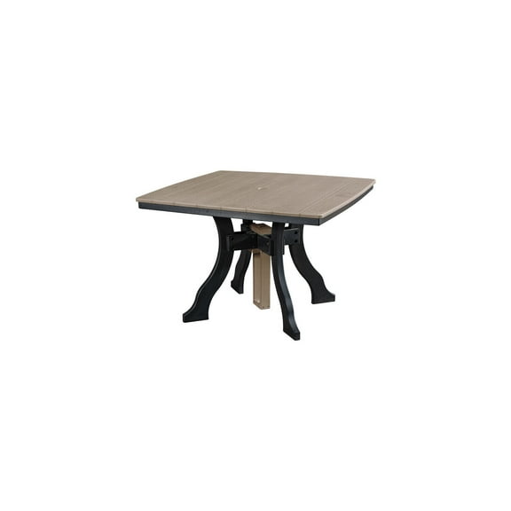 Dining Table - 36" Square - Weatherwood Top & Black Base - Outdoor Furniture