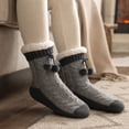 thumbnail image 5 of Voska Winter Warm Thick Fleece Lined Non Slip Floor Socks Adult Cozy Home Slipper Socks with Grippers Indoor Anti Skid Socks for Men Women Gray One Size, 5 of 5