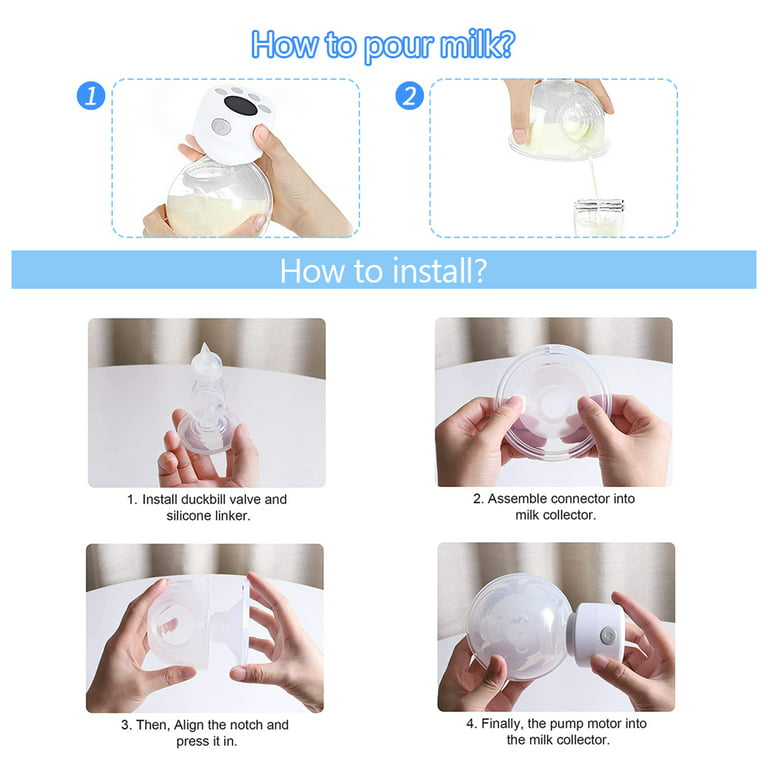 Hands Free Breast Pump,Electric Wearable Breast Pump,Portable Wireless  Breastfeeding Pump, Rechargeable Milk Pump with LCD Display, 2 Modes, 9
