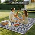 thumbnail image 5 of Fsddascl Vintage Boho Outdoor Rug for Patio/Deck/Porch, Non-Slip Large Area Rug 4 x 6 Ft, Neutral Abstract Flowers Pattern Aesthetic Indoor Outdoor Rugs Washable Area Rugs, Camping Rug Carpet, 5 of 5