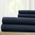 thumbnail image 2 of Amrapur Overseas 4-Piece Bright Solid Microfiber Adult Sheet Set, Navy, King, 2 of 4