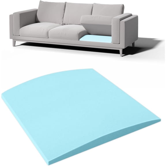 High Density Curved Foam Sofa Cushion Support Insert, Solution for Sagging Seat Pads, Comfort Upgrade for Chairs, Sofas and Lounges, Home Furniture Improvement Accessory, 19.7*19.7*2in, Light Blue