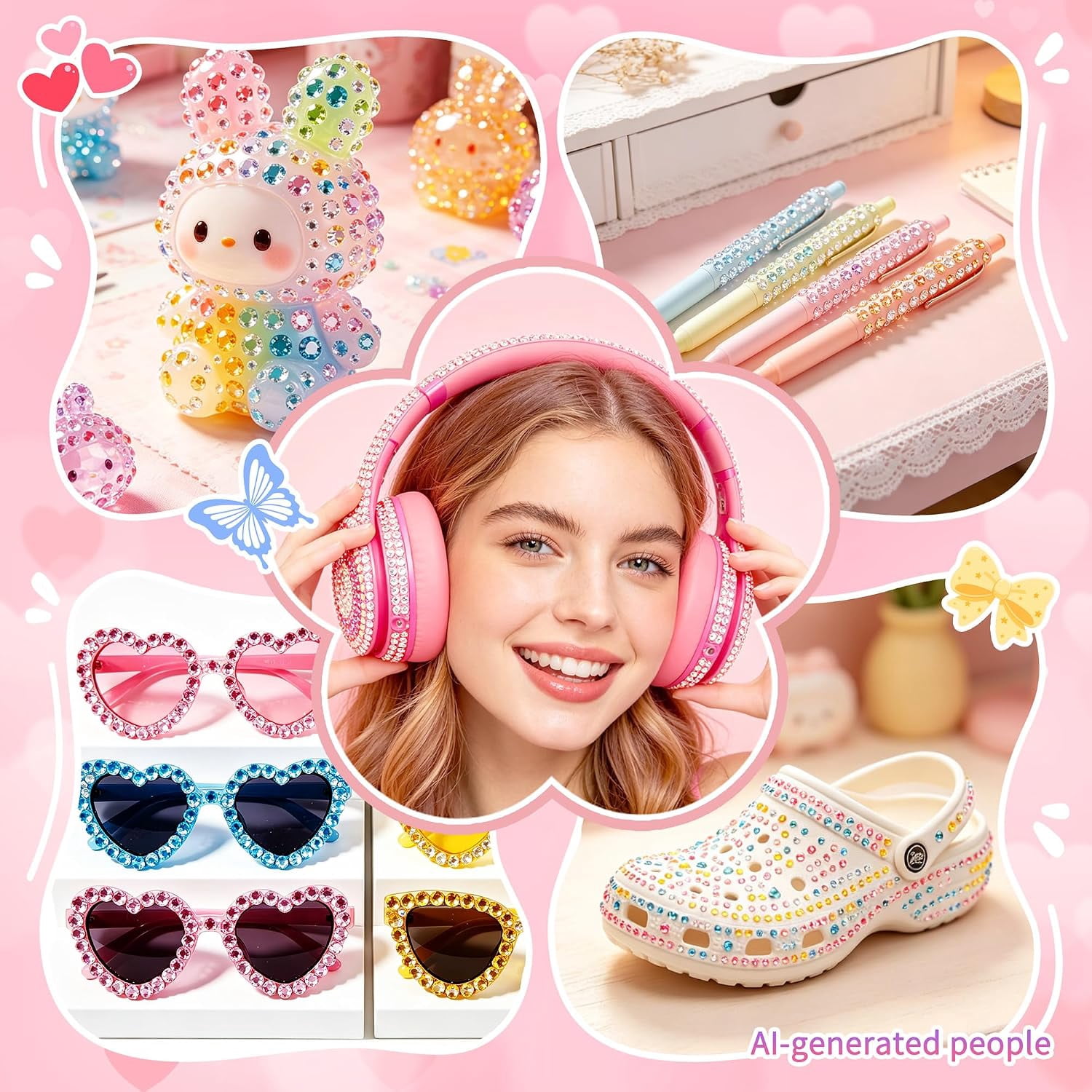 24000Pcs Bedazzling Kit, 24 Colors Bedazzler Kit with Rhinestones | Complete Bedazzle Kit with 3mm Vibrant Sparkling Flatback Gems, B7000 Jewelry Glue & Tools for Crafts, Nails, Teens & Adults