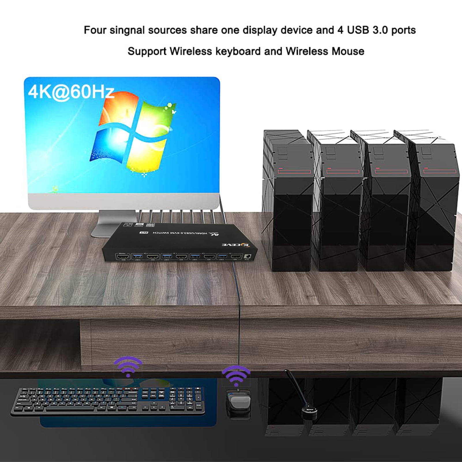 Switch,2/4 Computers Kc-kvm401a Kvm Switch Monitors 2/4 Computers 2 Monitors Kc-kvm401a Usb Kvm Computers Kc-kvm401a Usb 2 Computers Kvm Switcher Buzhi Kvm Dsfen Eryue Switch Dual