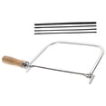 thumbnail image 2 of 1 Set Coping Saw Wooden Handle Saw Woodworking Hand Saw Tool with Replacement Blades, 2 of 9