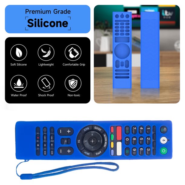 Caso De Control Remoto Estuche de control remoto de silicona con cordón para Sony RMF-TX310E TX310U (Azul)