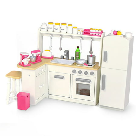 18 inch doll furniture kitchen set w/ refrigerator and accessories playtime eimmie collection