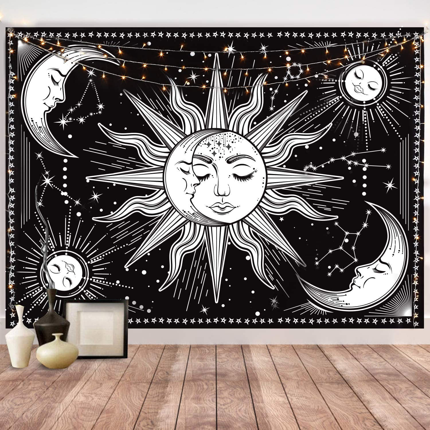 HZKAICUN Wall Tapestry Black and White Aesthetic Tapestry Wall