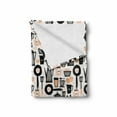 thumbnail image 2 of Retro Soft Flannel Fleece Throw Blanket, Old School Vintage Kitchen Utensils and Oranges and Eggs, Cozy Plush for Indoor and Outdoor Use, 50" x 70", Charcoal Grey Pale Peach, by Ambesonne, 2 of 6