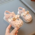 thumbnail image 5 of Krdevn Toddler Girls Closed-Toe Sandals Cute Bow Print Strap Closure Soft Non- Sole Breathable Summer Walking Shoes,9, 5 of 6