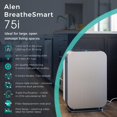 thumbnail image 5 of Alen Purificador de aire BreatheSmart 75i HEPA con filtro fresco + carbono para habitaciones grandes de hasta 2600 metros cuadrados Pies, perfecto para sala de estar y cocina, captura alérgenos, polvo, 5 of 5