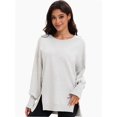 thumbnail image 6 of Womens Oversized Crewneck Long Sleeve Shirts Pullover Sweatshirts, 6 of 7