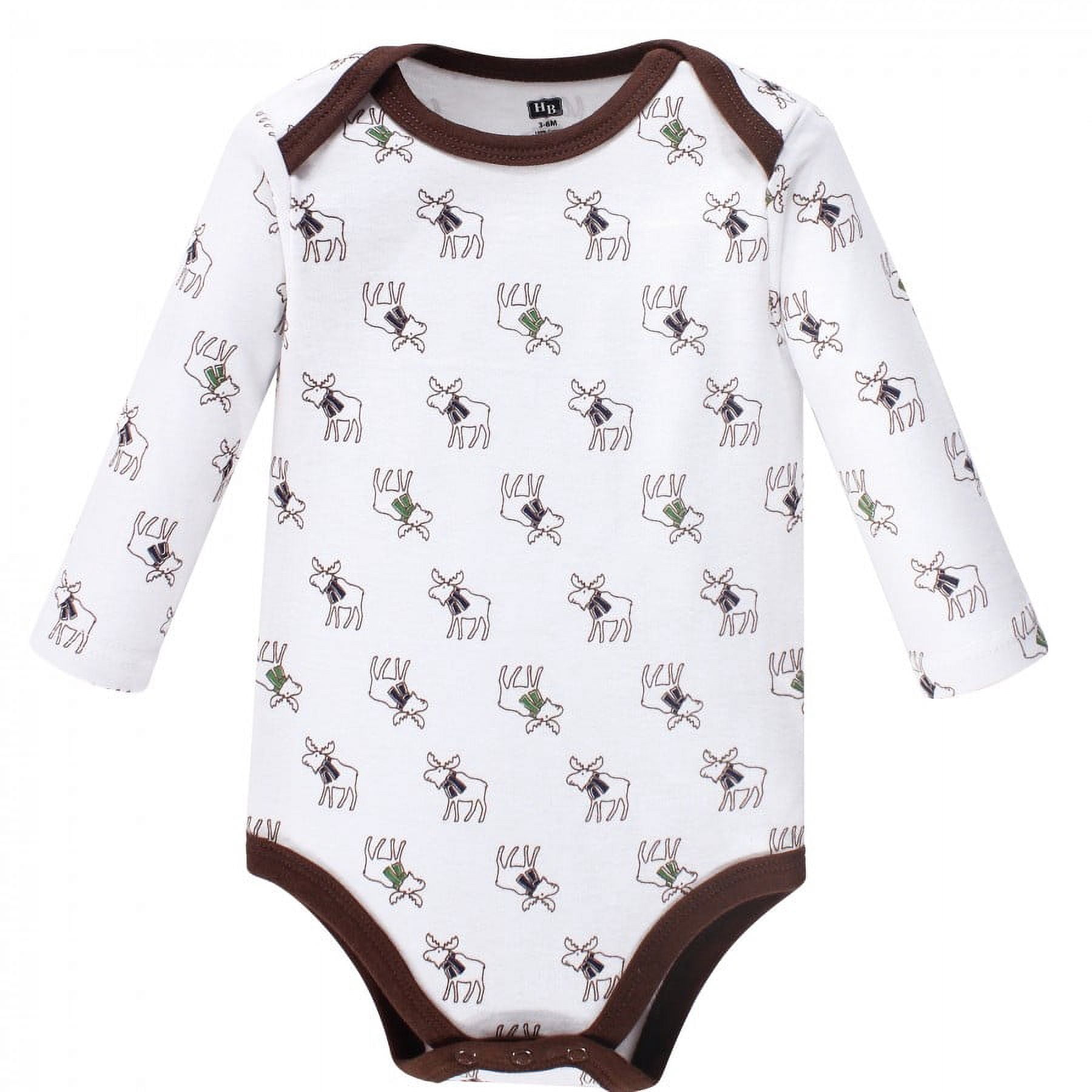 Hudson Baby Cotton Long-Sleeve Bodysuits, 5-Pack, Newborn- 24 Months