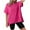 Hot Pink, variant on Zpanxa Oversized T Shirts for Women Crewneck Short Sleeve Casual Summer Tops Lightweight Loose High Low Blouse