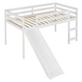 thumbnail image 4 of Hassch Modern Wood Low Loft Bed Twin Size with Slide for Living Room, White, 4 of 9