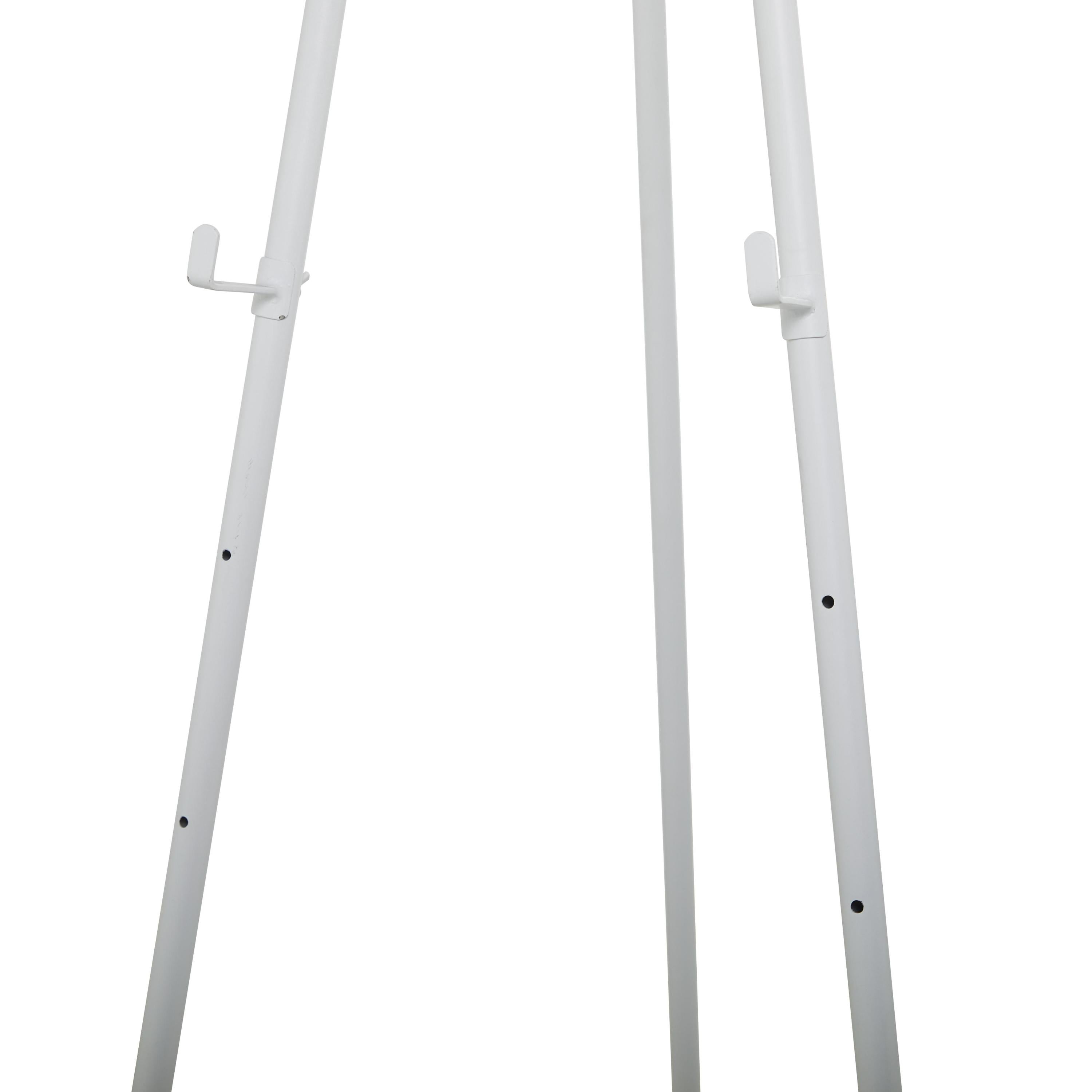 DecMode 24" x 70" White Metal Extra Large Adjustable 3 Tier Easel with Foldable Stand, 1-Piece