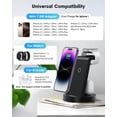 thumbnail image 3 of Estación de carga 3 en 1 para dispositivos Apple, cargador inalámbrico para iPhone 16 15 14 13 12 11 Pro Max y Apple Watch iwatch - Base de carga para AirPods, 3 of 5