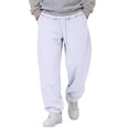 thumbnail image 2 of IYYVV Mens Baggy Sweatpants Wide Leg Cotton Fleece,Casual Fall Winter Warm Wear, Lounge Joggers with Pockets, Street Style White L, 2 of 5