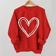 thumbnail image 2 of Zorckvet Valentine's Day Sweatshirts for Women Love Heart Print Pullover Sweatshirt Long Sleeve Regular Fit Tops Cute Crewneck Cute Shirts, 2 of 6