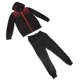 thumbnail image 2 of Conjunto de sudadera y pantalones deportivos con cremallera para hombre, resistente al viento, chaqueta polar cálida, pantalones para otoño e invierno, color negro, L, 2 of 14
