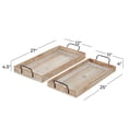 thumbnail image 4 of DecMode 27", 25"W Brown Wood  Tray with White Wash, 2-Pieces, 4 of 13