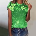 thumbnail image 5 of Amzcrzy Womens Tops Mode Imprimé Trèfle T-Shirt de la Saint-Patrick Col Rond T-Shirts de la Saint-Patrick Décontractés Tendance Manches Courtes Hauts pour Femme, 5 of 5