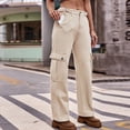 thumbnail image 2 of adviicd Casual Pants For Women Loose Fit Wide Leg Pants For Women Women Baggy Cargo Pants Oversized Low Rise Wide Leg Parachute Pants Vintage Drawstring Sweatpants Streetwear Khaki XL, 2 of 5