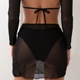thumbnail image 4 of EYNMVR Womens Mesh Sheer High Waisted Swimsuit Ruched Bathing Suit Wrap Swim Skirt Cover Up Bikini Bottoms, 4 of 5