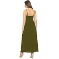 thumbnail image 3 of eloria Women's Long A-line Dress Party Wear Strip Dress Size: 3XL | Color: Olive Green, 3 of 5