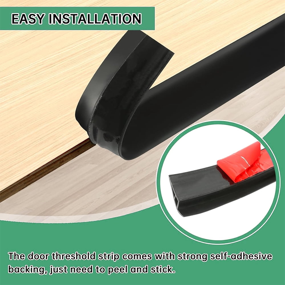 2/5" to 3/5" Floor Transition Strip 78 inch Vinyl Door Threshold Flooring Transition Strip Self Adhesive Carpet Edging Strip for Laminate Doorway Edge Threshold