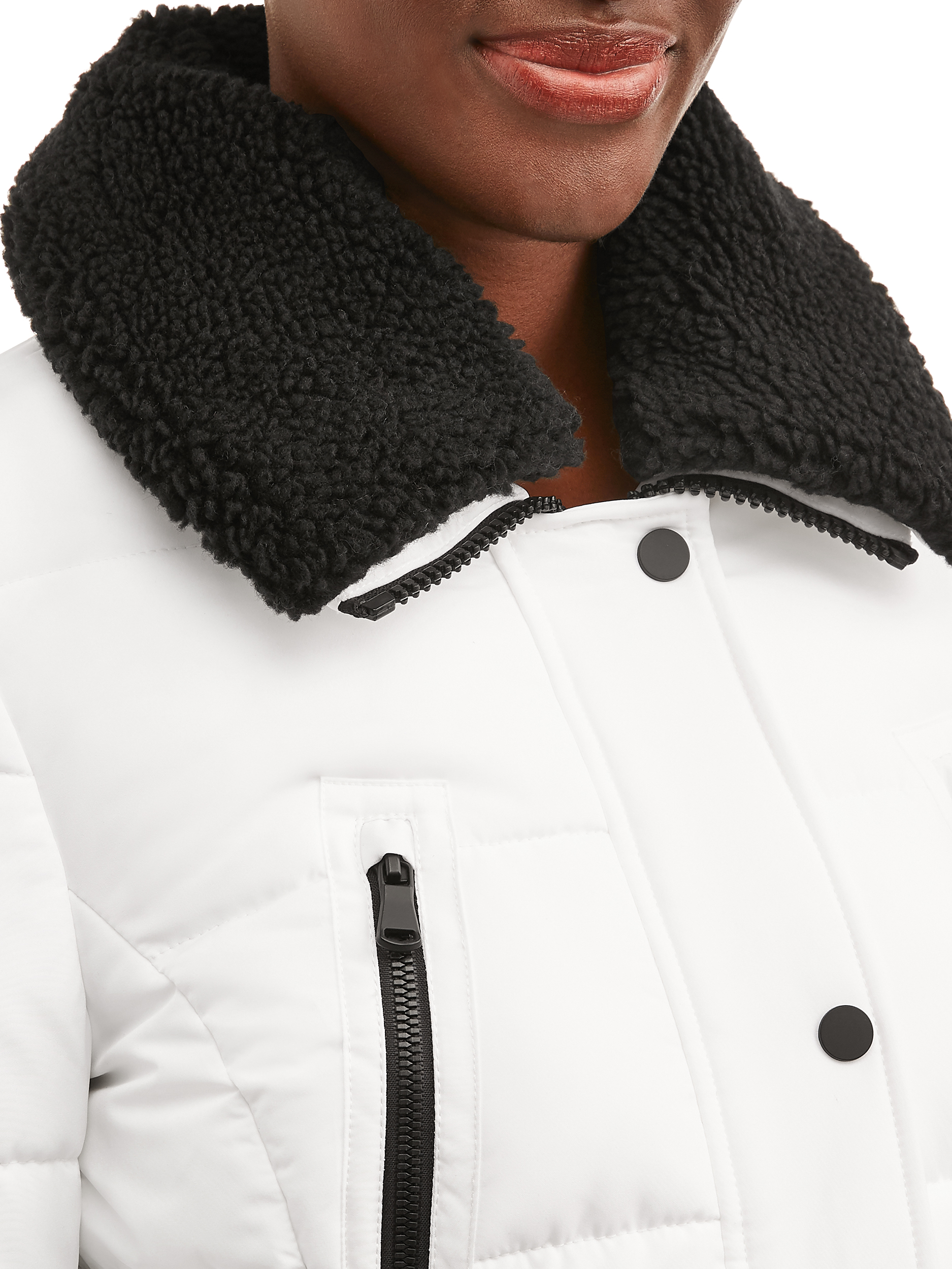 F.O.G. Women's Long Puffer with Snap Front Closure - image 4 of 4