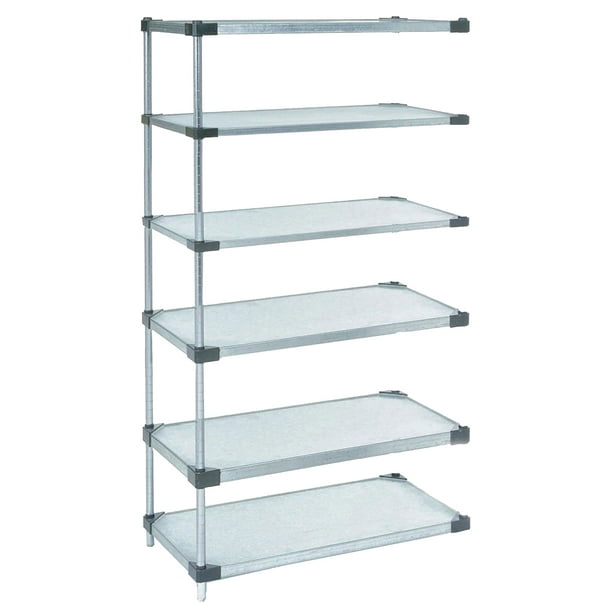 24" Deep x 60" Wide x 54" High 6 Tier Solid Stainless Steel AddOn Shelving Unit