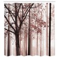 thumbnail image 3 of Ambesonne Autumn Shower Curtain, Lonely Tree Leaves Woods, 69"Wx70"L, Dried Rose, 3 of 3