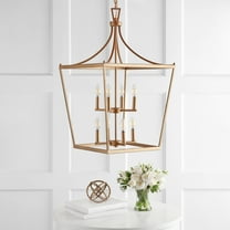 SAFAVIEH Vallor 8 Light Industrial Pendant, Gold Painted
