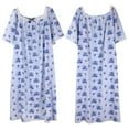 thumbnail image 6 of Sleep wear Womens Snap Front Nightgown Housecoat Cotton Duster Short Sleeve House Dress, Cotton Woven Printed Floral Button Front Robe, 6 of 9