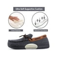 thumbnail image 4 of Men's Comfort Moccasin Slippers Memory Foam House Shoes with Anti-Skid Rubber Sole, Size 12 US Men, Dark Gray, 4 of 6