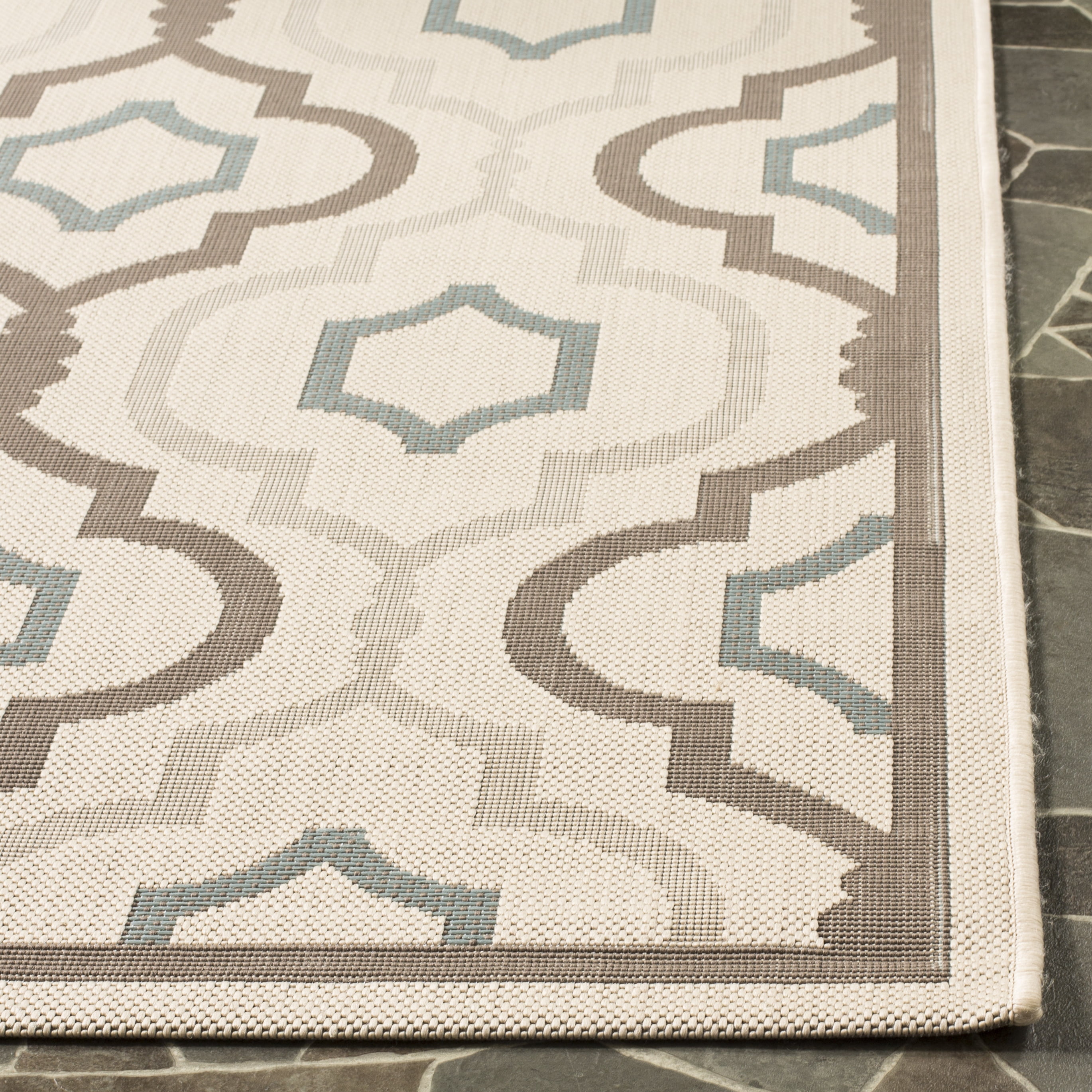 Safavieh Courtyard Bayon Geometric Indoor/Outdoor Area Rug, Beige/Dark Beige, 2'7" x 5'