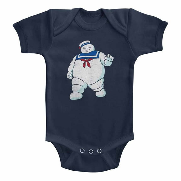 Real Ghostbusters Mr Stay Puft Navy Infant Baby Romper