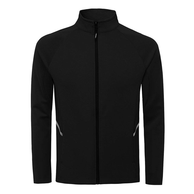Blusa y camisa de manga larga con cuello alto para hombre, cárdigan informal de moda con bolsillo y cremallera, chaqueta de entrenamiento deportiva de manga larga con cuello alto, abrigo de poliéster