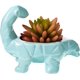 thumbnail image 1 of Maceta de cerámica con diseño de dinosaurio para plantas suculentas con orificio de drenaje para decoración de bricolaje en el hogar y la oficina (azul), 1 of 5
