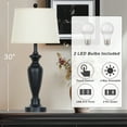 thumbnail image 3 of Cinkeda Table Lamps Set of 2 for Bedroom Living Room 3 Way Dimmable Bedside Lamps with 2 USB Charging Ports,30" Tall Metal Touch Control Nightstand Lamp, 3 of 6