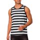thumbnail image 5 of Camiseta sin mangas de rayas Inspire Chic para el Día del Padre, camiseta de cuello redondo casual para hombres, talla 2XL, negro y blanco, 5 of 6