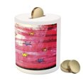 thumbnail image 3 of Retro Piggy Bank, Little Luminous Stars over Grunge Retro Style Background Celestial Theme Art, Ceramic Coin Bank Money Box for Cash Saving, 3.6" X 3.2", Red Blue Yellow, by Ambesonne, 3 of 4