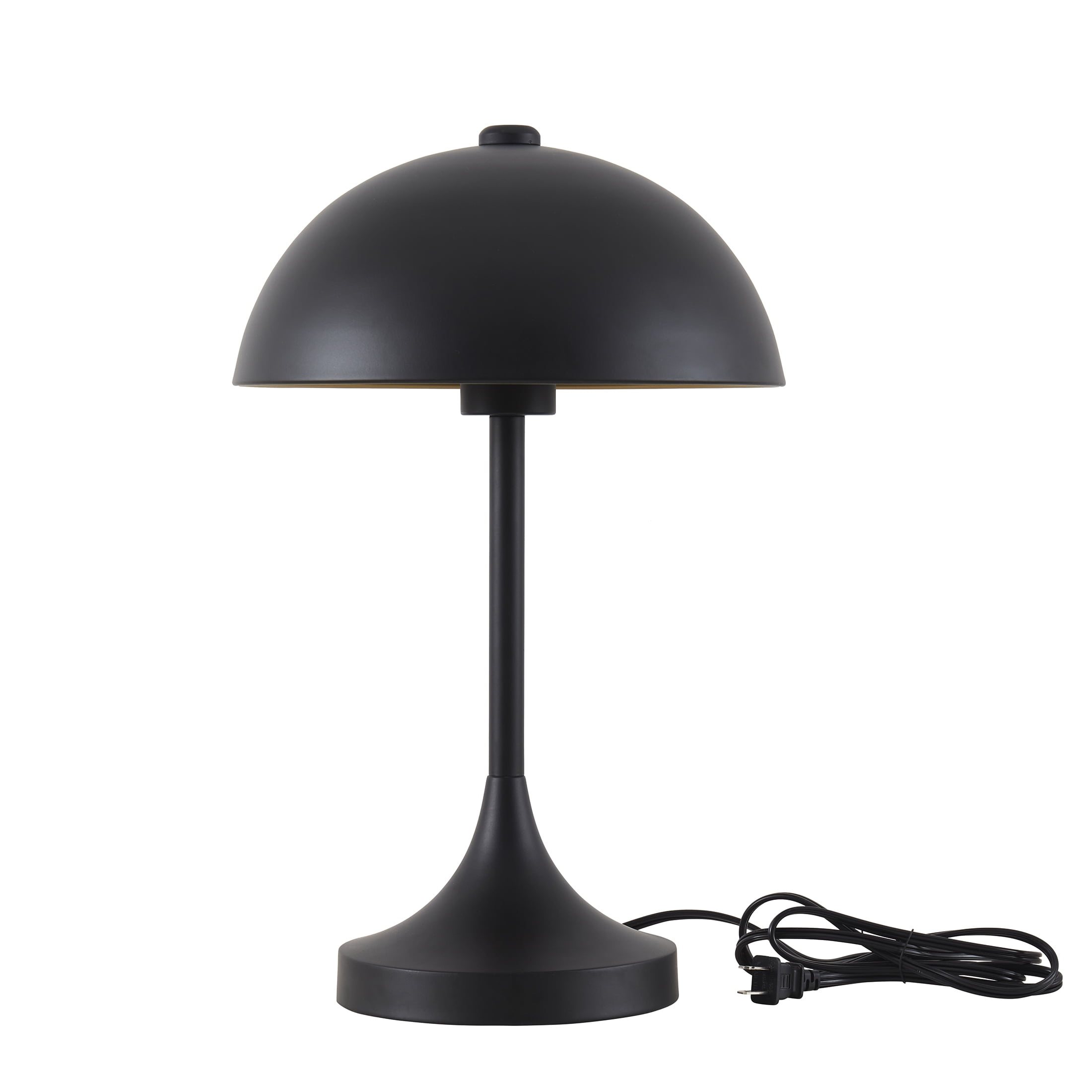(2 pack) Better Homes & Gardens Modern Dome 18 in Touch On/Off Table Lamp, Black