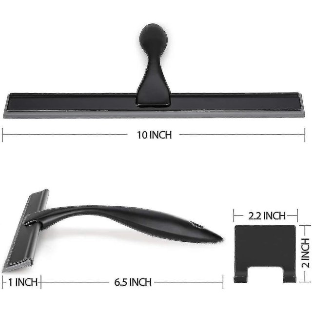 All-purpose Shower Squeegee For Shower Doors, Bathroom, Window And Car Glass - Black, Stainless Steel